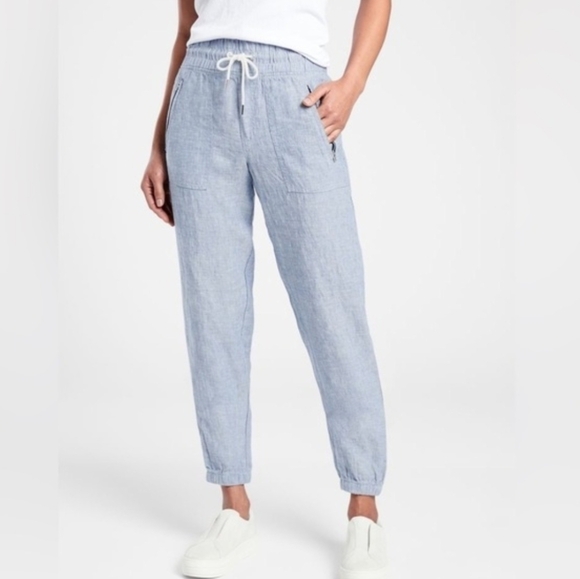 Athleta Cabo Linen Jogger Pants Size 4 - Picture 3 of 16